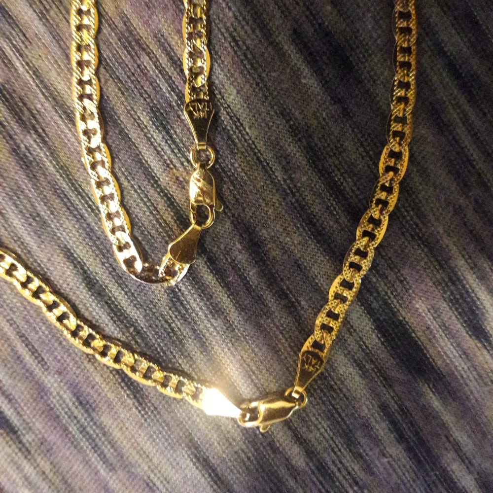 Costume jewelry 14k gold plated necklace and bracelet